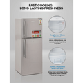 GEEPAS | 200Ltrs Double Door Refrigerator Defrost Silver | GRF2209SXE