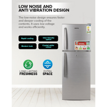 GEEPAS | 200Ltrs Double Door Refrigerator Defrost Silver | GRF2209SXE