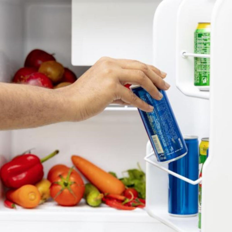 GEEPAS | 60L Mini Refrigerator Faster Cooling Door Lock & Key AC 220-240V 50Hz | GRF654WPEN