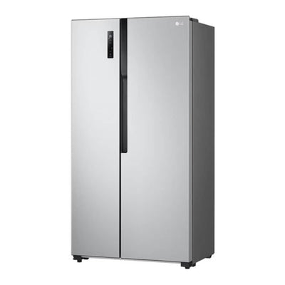 LG | GRFB587PQAM Side by Side Refrigerator, Total No Frost, Multi AirFlow, Touch LED Display, Smart Inverter Compressor Tempered Glass
