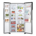 LG | GRFB587PQAM Side by Side Refrigerator, Total No Frost, Multi AirFlow, Touch LED Display, Smart Inverter Compressor Tempered Glass