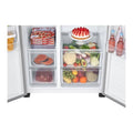 LG | GRFB587PQAM Side by Side Refrigerator, Total No Frost, Multi AirFlow, Touch LED Display, Smart Inverter Compressor Tempered Glass