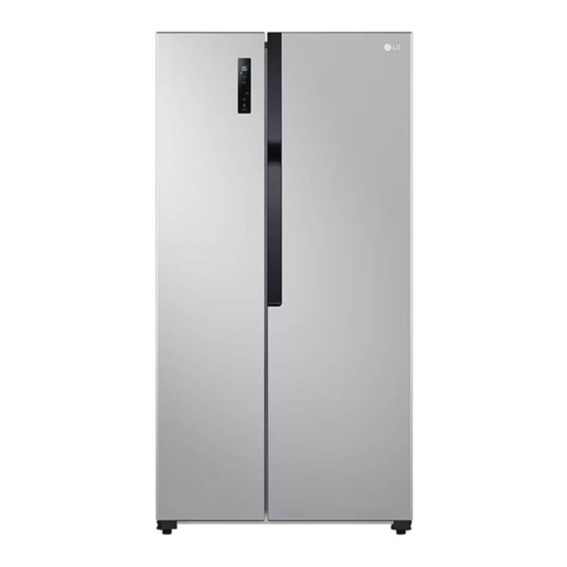 LG | GRFB587PQAM Side by Side Refrigerator, Total No Frost, Multi AirFlow, Touch LED Display, Smart Inverter Compressor Tempered Glass