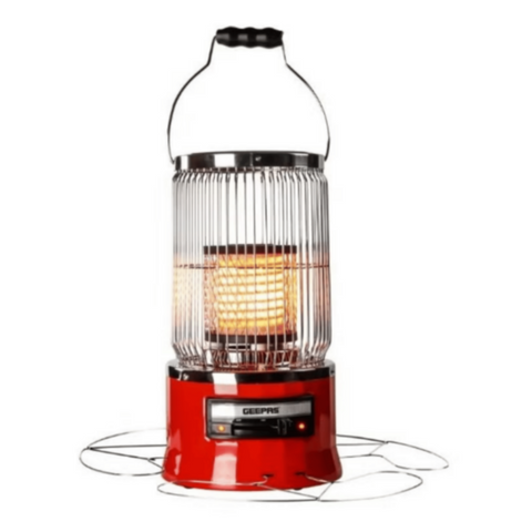 GEEPAS | Electric Ceramic Heater with 2 Level Heating Power 2000W Red | GRH28506