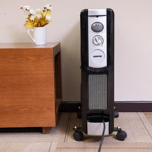 GEEPAS | 11 Fins Oil Filled Radiator Heater With Fan 2400W - 3 Speed Adjustable Thermostat Black | GRH9101