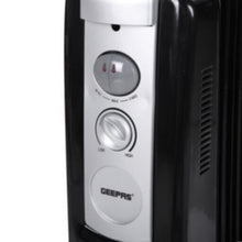GEEPAS | 13 Fins Oil Filled Radiator Heater With Fan 2900W - 3 Speed Adjustable Thermostat Black | GRH9102