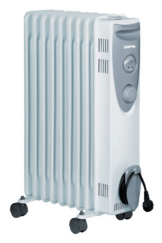 GEEPAS | 9 Fins Oil Filled Room Heater with 3 Heat Settings | GRH9537