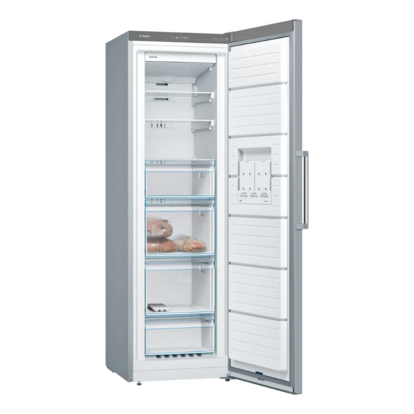 BOSCH | Series 4 Free-Standing Upright Freezer 186x60 cm Stainless Steel Silver | GSN36VL3PG