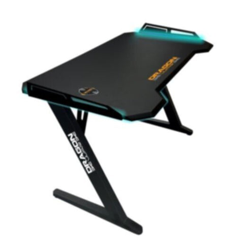 DRAGONWAR | Pro-Gaming Desk-RGB Light Effect + Wireless Phone Charger Black | GT-006-V3