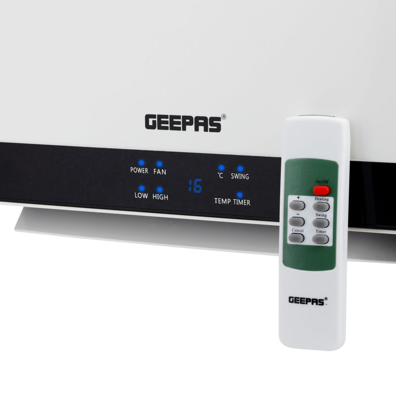 GEEPAS | PTC Ceramic Wall Heater LED Temperature Control 8 Hours Timer 2000W | GWH28519