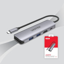 UNITEK |  6-in-1 USB3.1 Gen1 Type-C Hub (2-Port USB3.0 + Card Reader + HDMI + PD 100W), Space Grey | H1107D