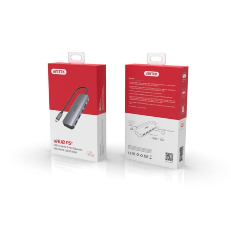 UNITEK | 5-in-1 USB3.1 Type-C Hub Space Grey | H1107E