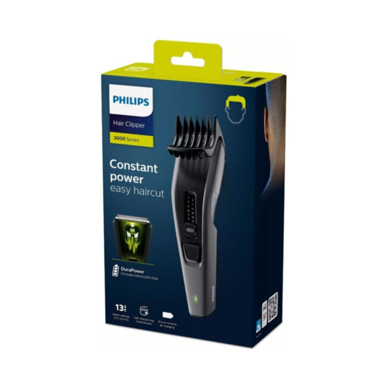 PHILIPS | 3000 Series Dura Power Hair Clipper with Self-Sharpening Metal Blades | HC3525/13