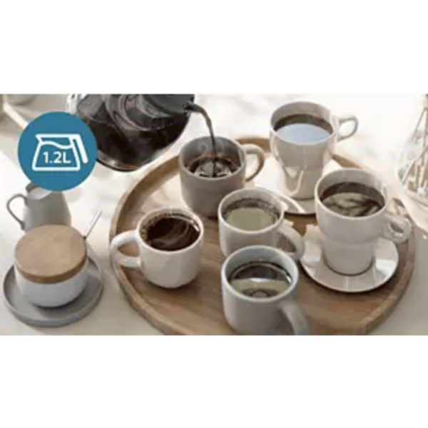 PHILIPS | 1000 Series Drip Coffee Maker 1.2L Upto 10 Cups Black | HD7430/90