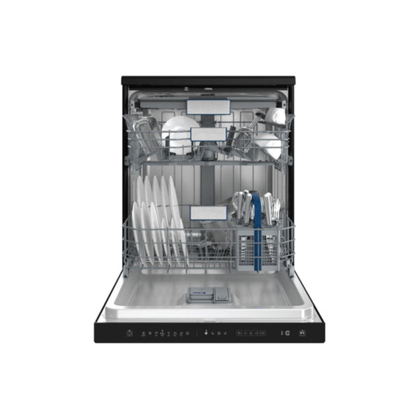 HITACHI | Freestanding Dishwasher, 15 Place Settings, 8 Programs, 9.5L WC Glass Black | HDF-F158CVGB