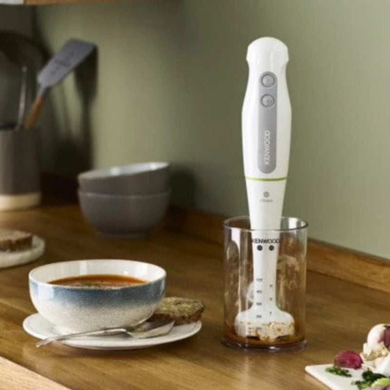 KENWOOD | Triblade Technology Hand Blender 600W with 500ml Chopper, 500ml Beaker, Whisk | HDP104WG