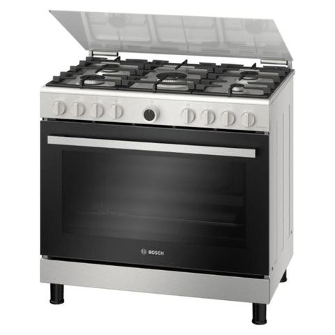 BOSCH | Serie 2 90cm Gas Range Cooker Stainless Steel | HGV1D0V50M