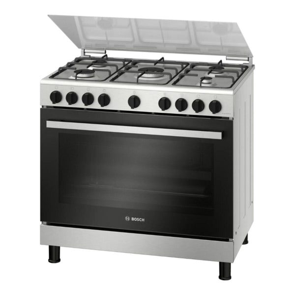 BOSCH | Serie 2 60cm Gas Range Cooker Stainless Steel | HGV1E0U50M