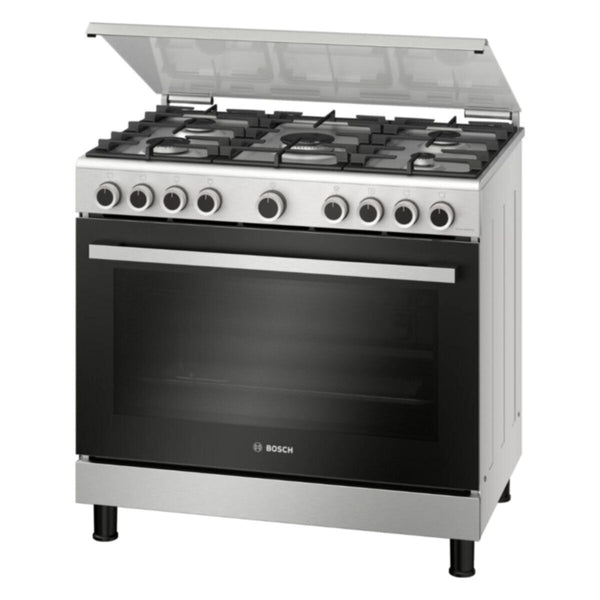BOSCH | Serie 4 90cm Gas Range Cooker Stainless Steel | HGVDA0Q50M