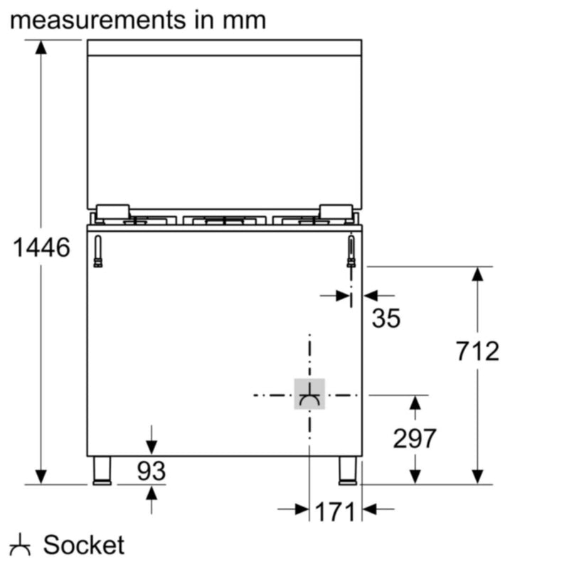 BOSCH | Serie 4 90cm Gas Range Cooker Stainless Steel | HGVDA0Q50M