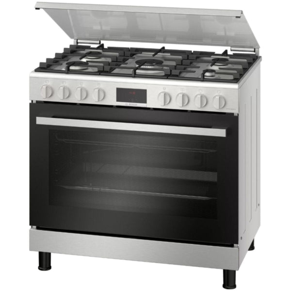 BOSCH | Serie 6 90cm Gas Range Cooker Stainless Steel | HGW3ASQ50M