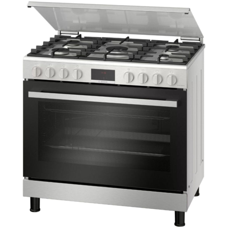 BOSCH | Serie 6 90cm Gas Range Cooker Stainless Steel | HGW3ASQ50M