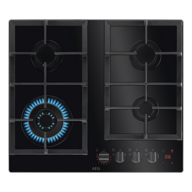 AEG | Built-In 60Cm Gas Hob Black 4 Zone | HKB64451NB