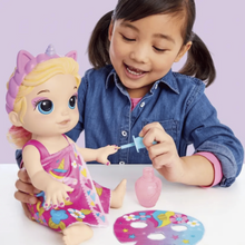 HASBRO | Baby Alive Glam Spa Baby Doll, Unicorn, Color Reveal Nails and Makeup, 12.8-Inch Waterplay Toy, Kids 3 and Up, Blonde Hair | HSO106TOY01489
