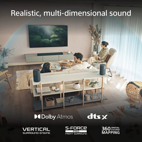 SONY | Premium Segment Sound Bar With Subwoofer And Surround Speakers | HT-A3000/B+SUBWOOFER SW3+ SURROUND SA-RS3S