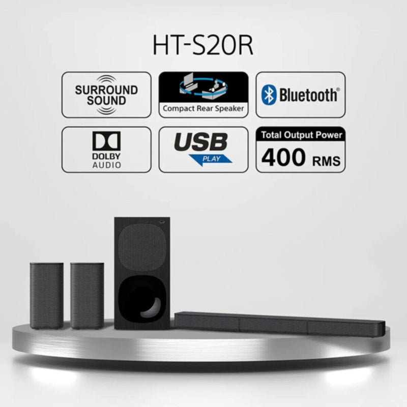 SONY | Real 5.1ch Home Cinema Soundbar System 400W  | HT-S20R