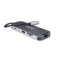 DCU SPAIN | Multi-Hub Dock USB C To HDMI + 3 USB 3.0 + RJ45 (Ethernet) + Card Reader + Pendrive + 3.5MM Headphone Jack | 391166