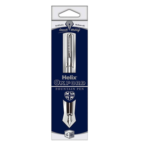 HELIX | Fountain Pen Silver, Blue Ink Pk=1Ea | HX-219922