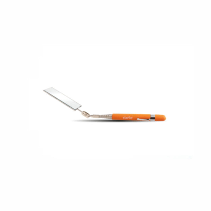 CLARKE | Inspection Mirror (50mm x 90mm) Swivel Rectangle Mirror with Orange Color Extendable Handle Upto 35 inch | IM2X3 1/2C