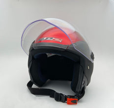 UP2 Open Face Pilot Style Motorsport Helmet Black Red | MGS-018