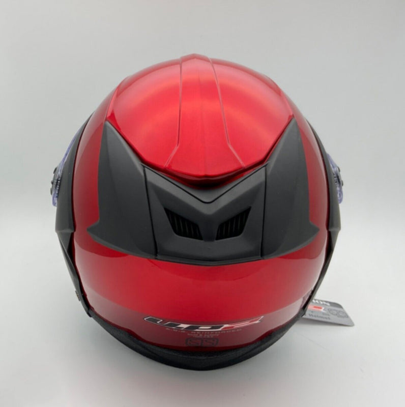 UP2 Open Face Pilot Style Motorsport Helmet Black Red | MGS-018