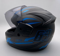 UP CO Challenger 63 Motorsport Helmet Black-Blue | MGS-015