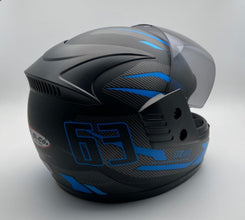 UP CO Challenger 63 Motorsport Helmet Black-Blue | MGS-015