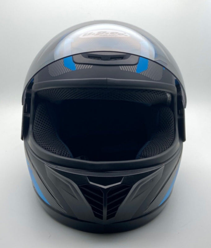 UP CO Challenger 63 Motorsport Helmet Black-Blue | MGS-015