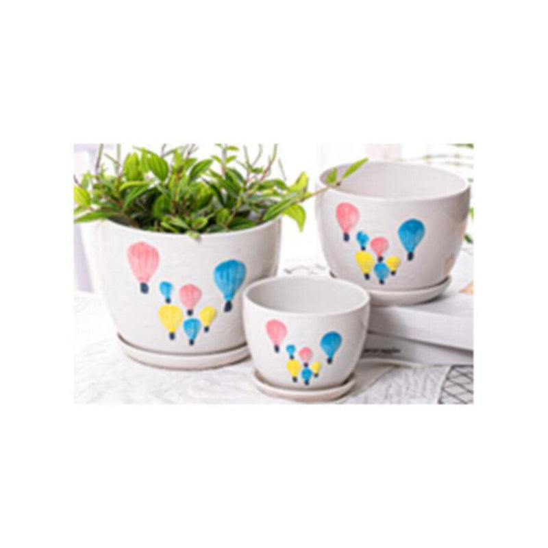 Table Ceramic Pot for Plants in 3 Sizes | 17cm X 14cm | 14cm X 11cm | 10cm X 10cm