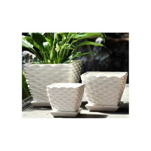 Table Ceramic Pot for Plants in 3 Sizes | 17cm X 14cm | 14cm X 11cm | 10cm X 10cm