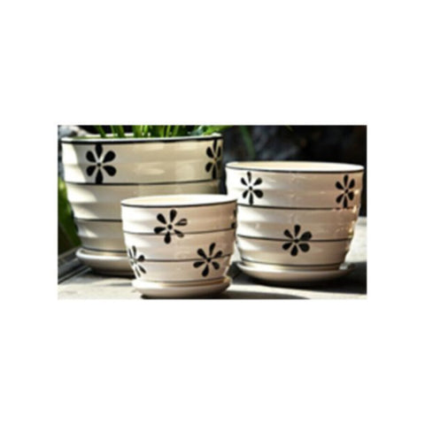 Table Ceramic Pot for Plants in 3 Sizes | 17cm X 14cm | 14cm X 10cm | 10cm X 9cm