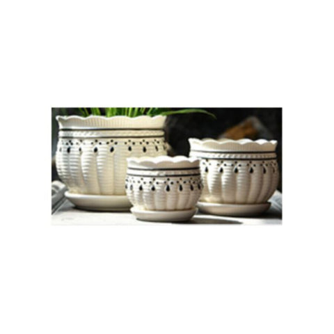 Table Ceramic Pot for Plants in 3 Sizes | 17cm X 14cm | 14cm X 10cm | 10cm X 9cm