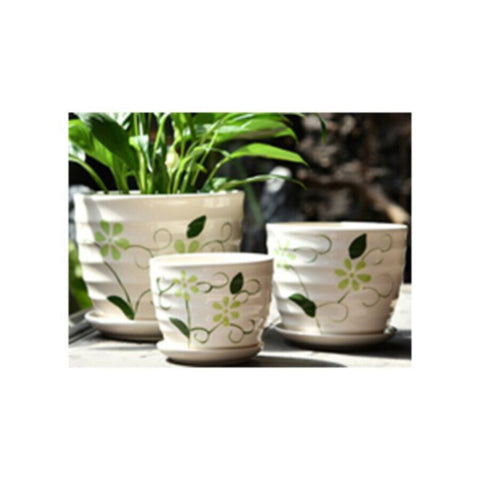 Table Ceramic Pot for Plants in 3 Sizes | 17cm X 14cm | 14cm X 11cm | 10cm X 10cm