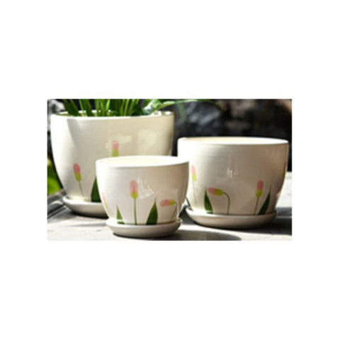 Table Ceramic Pot for Plants in 3 Sizes | 17cm X 14cm | 14cm X 10cm | 10cm X 9cm