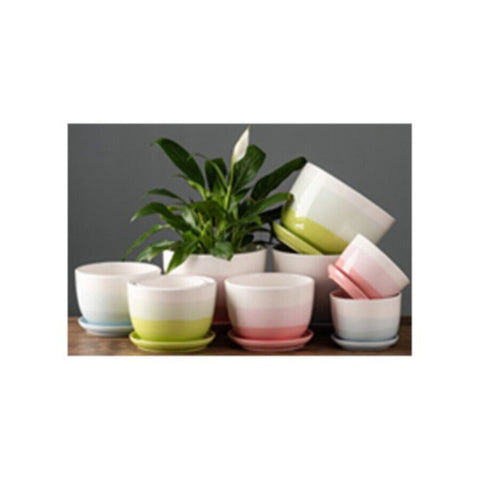 Table Ceramic Pot Suit for Plants 3-Piece Set