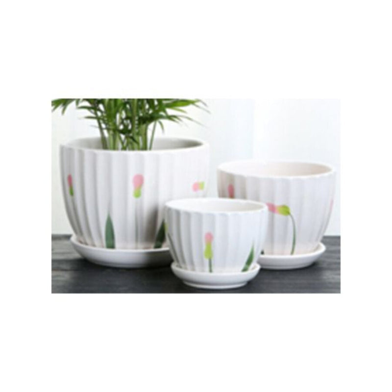 Table Ceramic Pot for Plants in 3 Sizes | 14cm X 11cm | 11cm X 9cm | 9cm X 7cm