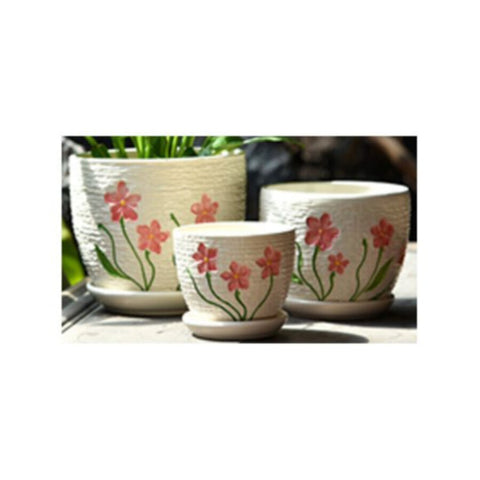Table Ceramic Pot for Plants in 3 Sizes | 17cm X 14cm | 14cm X 10cm | 10cm X 9cm