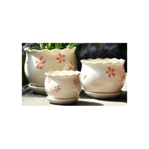 Table Ceramic Pot for Plants in 3 Sizes | 17cm X 14cm | 14cm X 10cm | 10cm X 9cm