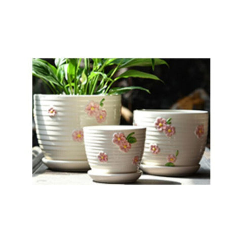 Table Ceramic Pot for Plants in 3 Sizes | 17cm X 14cm | 14cm X 11cm | 10cm X 10cm