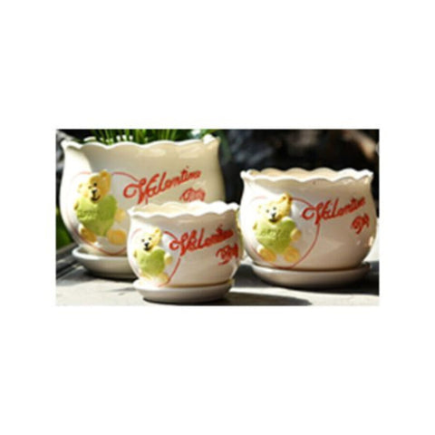 Table Ceramic Pot for Plants in 3 Sizes | 17cm X 14cm | 14cm X 10cm | 10cm X 9cm